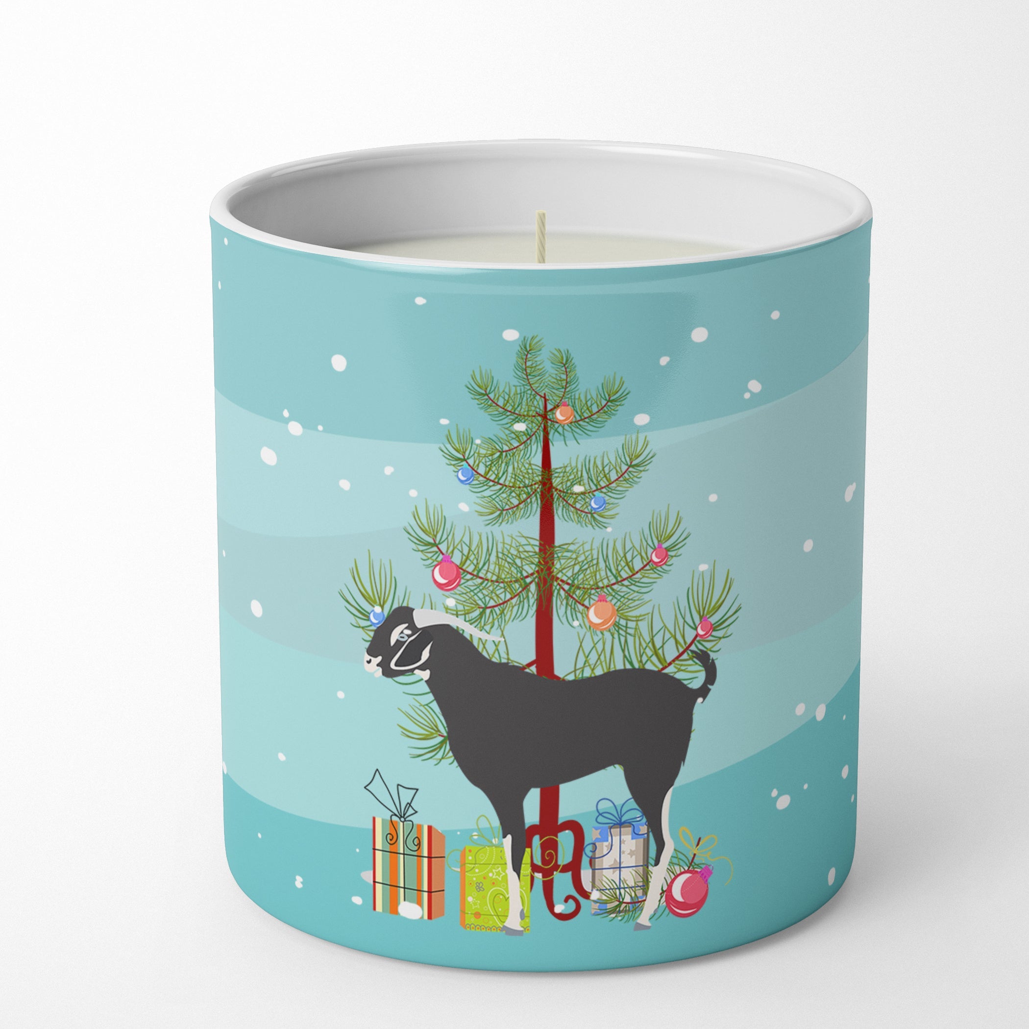 Black Bengal Goat Christmas Decorative Soy Candle Nature Soy Wax Essential Oil Home Decor Ideal for Bedroom Kitchen Bath Office Gift, 10 oz