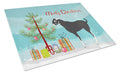 Black Bengal Goat Christmas Cutting Board Tempered Glass Kitchen Cutting Surface, Heat Resistant Chopping, Non-Slip Feet, Food Prep & Serving