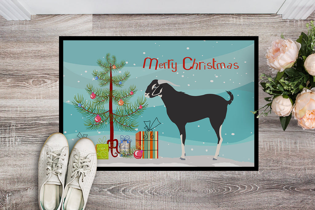 Black Bengal Goat Christmas Doormat Indoor Outdoor 18H X 27W Front Door Mat Rugs for Entryway, Non Slip Washable