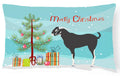 Black Bengal Goat Christmas Decorative Throw Pillow 12x16 Indoor Outdoor Accent Cushion, Fabric Cover with Insert for Sofa, Bed, Porch & Living Room