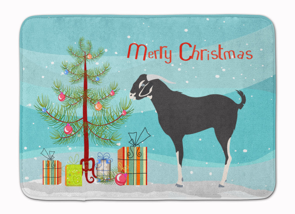 Black Bengal Goat Christmas Memory Foam Kitchen Mat Machine Washable Anti-Fatigue Cushion Comfort Bath or Kitchen Rug