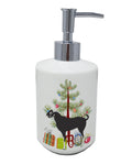 Black Bengal Goat Christmas Ceramic Soap Dispenser , Empty Refillable Hand Soap Pump Bottle for Bathroom Kitchen