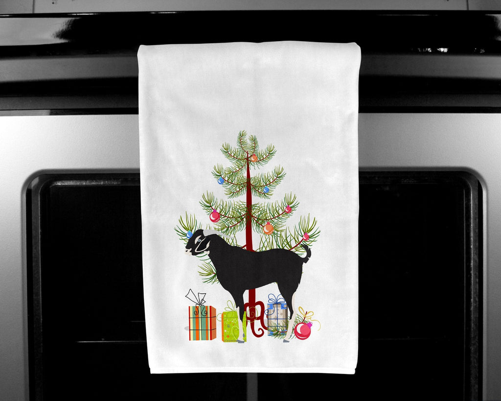 Black Bengal Goat Christmas Kitchen Towel Set of 2 White Dish Towels Decorative Bathroom Hand towel for Hand, Face, Hair, Yoga, Tea, Dishcloth, 19 X 28", White