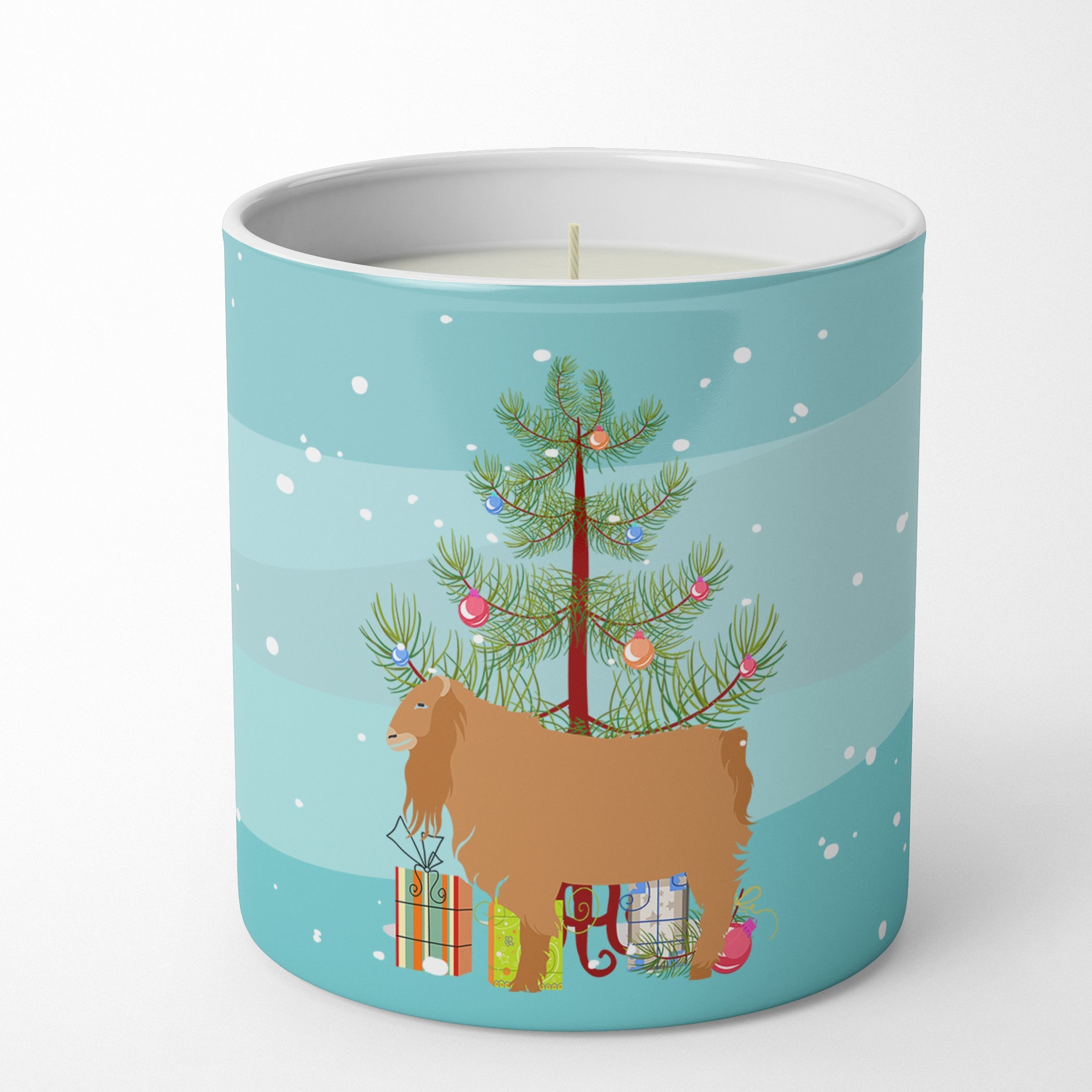 American Lamancha Goat Christmas Decorative Soy Candle Nature Soy Wax Essential Oil Home Decor Ideal for Bedroom Kitchen Bath Office Gift, 10 oz
