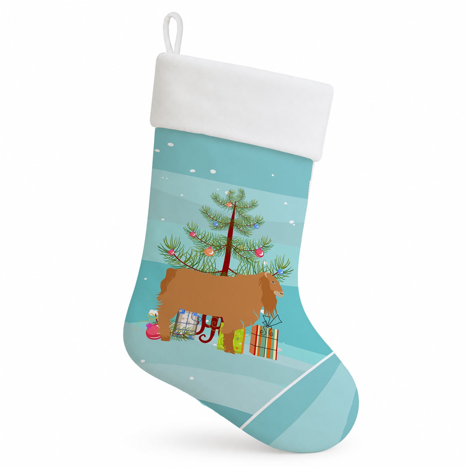 American Lamancha Goat Christmas Holiday Stocking Double-Sided Print, Polyester Suede,11x18, Made in USA