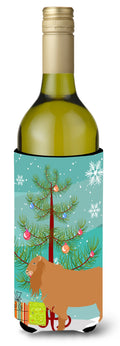 American Lamancha Goat Christmas Wine Bottle Hugger Gift Sleeve for Standard 750 ml Bottles, Insulated Reusable Also Fits Mini Shot & Pint Bottles