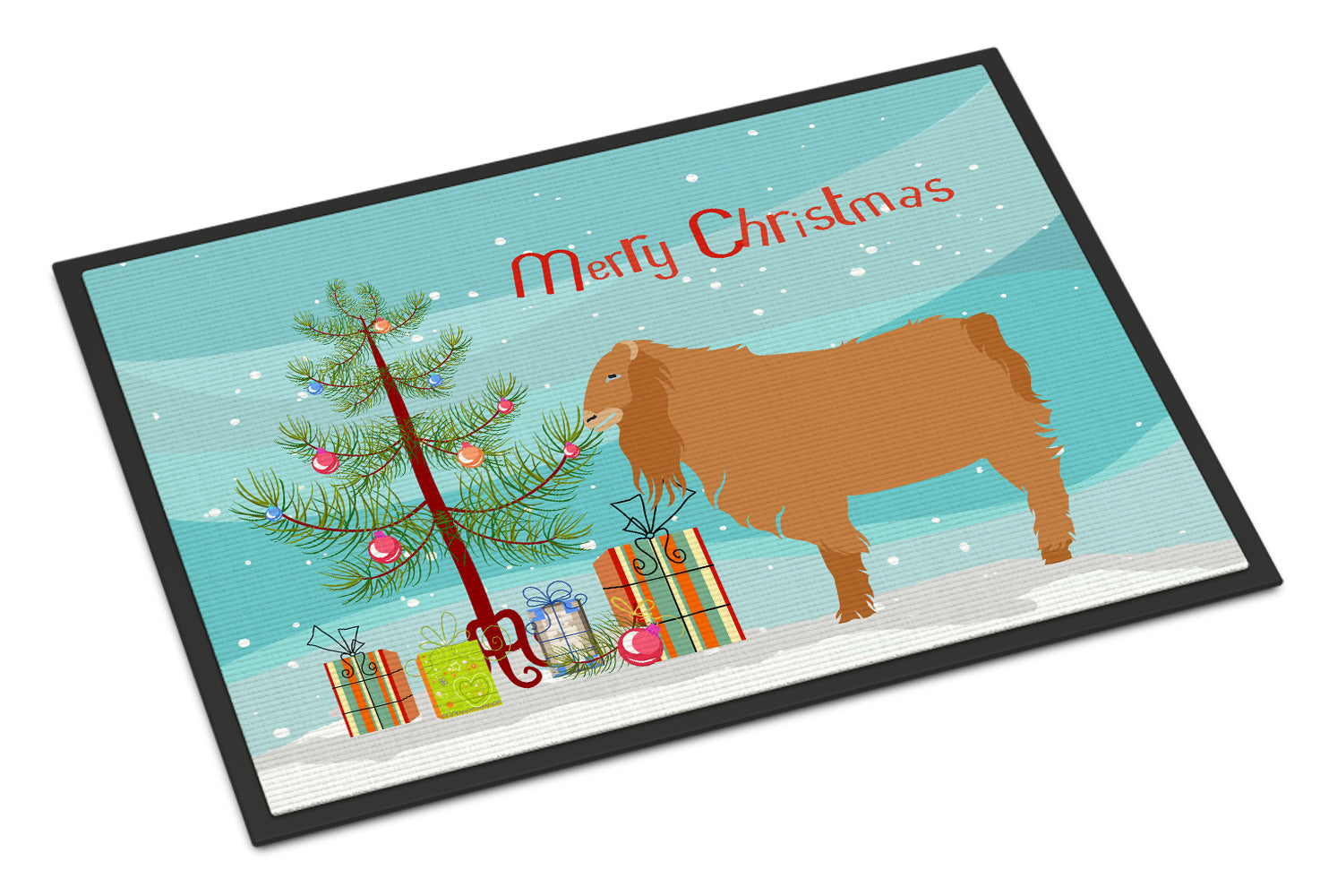 American Lamancha Goat Christmas Doormat Indoor Outdoor 18H X 27W Front Door Mat Rugs for Entryway, Non Slip Washable