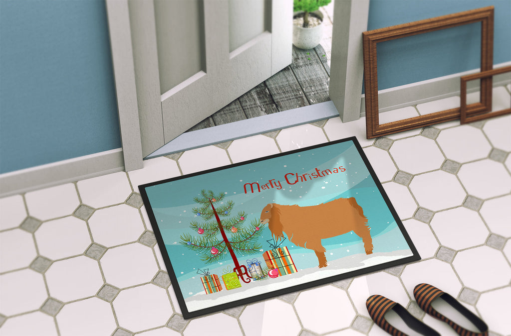 American Lamancha Goat Christmas Doormat Indoor Outdoor 18H X 27W Front Door Mat Rugs for Entryway, Non Slip Washable