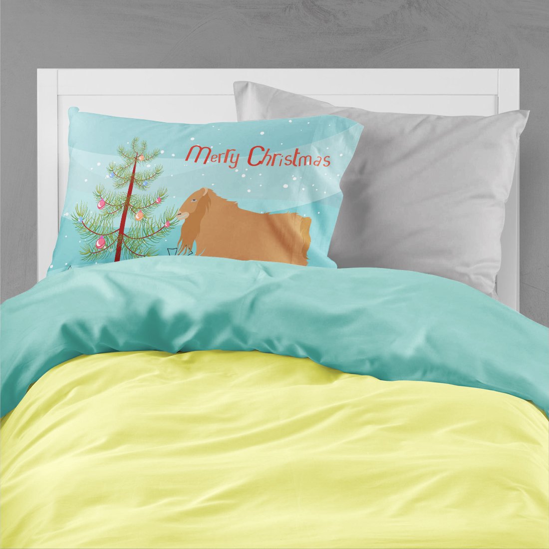 American Lamancha Goat Christmas Standard Pillowcase Lightweight Super Soft Easy Care Decorative Artwork Pillowcase, Standard