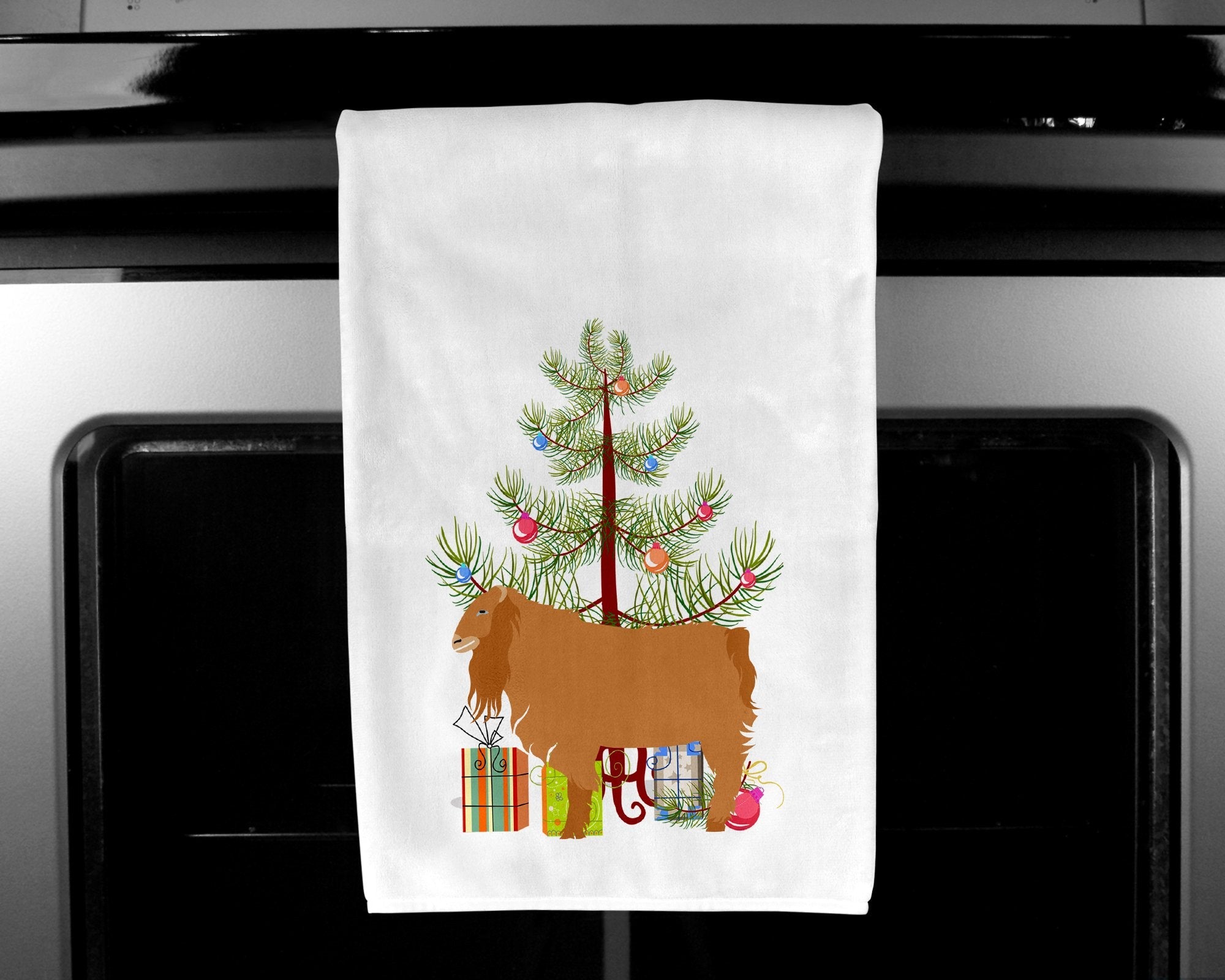 American Lamancha Goat Christmas Kitchen Towel Set of 2 White Dish Towels Decorative Bathroom Hand towel for Hand, Face, Hair, Yoga, Tea, Dishcloth, 19 X 28", White