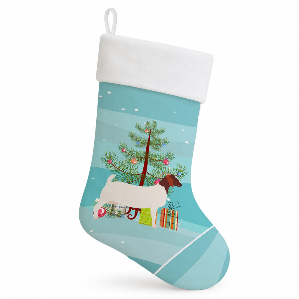 Boer Goat Christmas Holiday Stocking Double-Sided Print, Polyester Suede,11x18, Made in USA