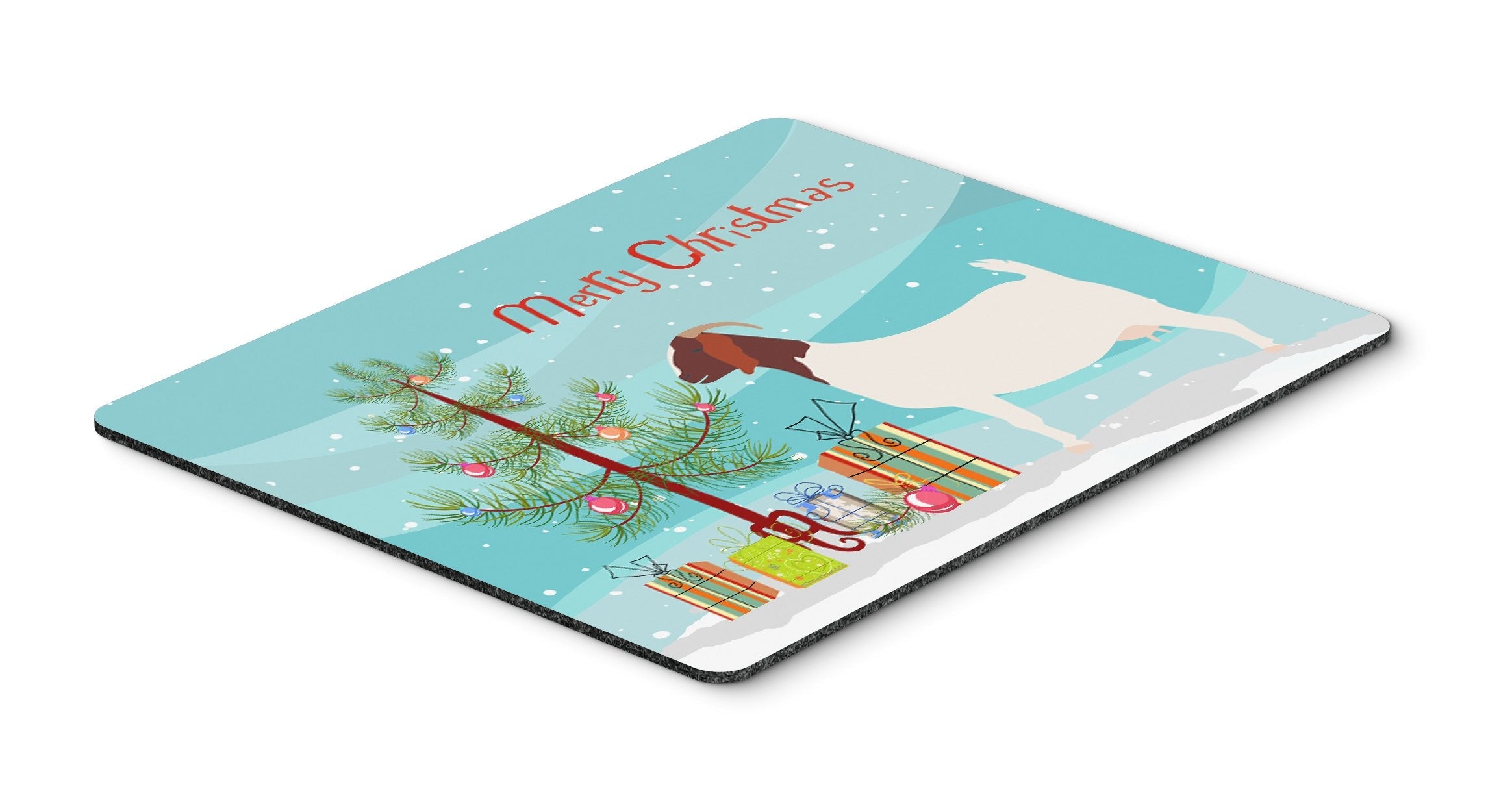 Boer Goat Christmas Mouse Pad, Heat Resistant Trivet Hot Pad , Non Slip Rubber Desk Mat, Kitchen Counter Protector, Home Office Decor Gift