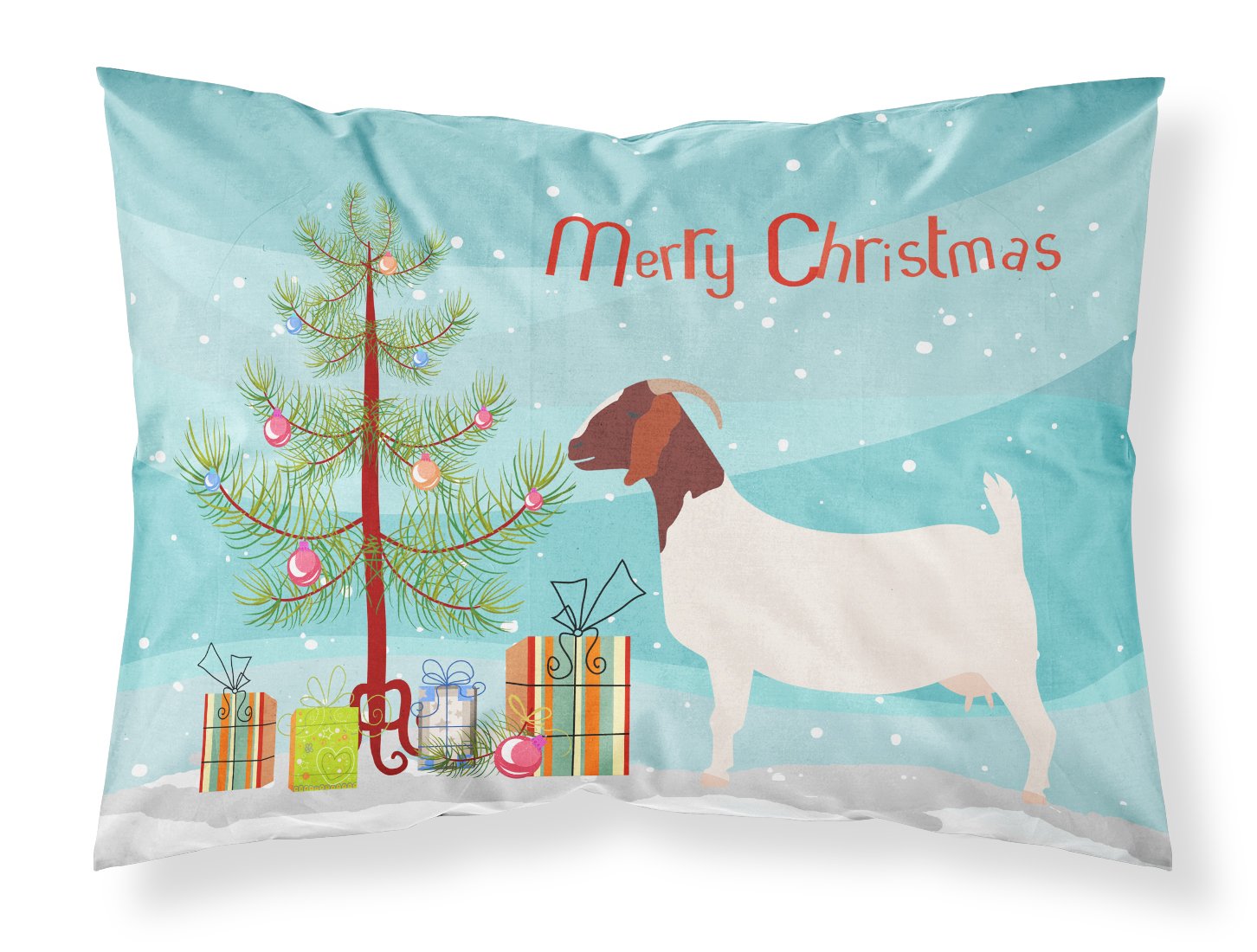 Boer Goat Christmas Standard Pillowcase Lightweight Super Soft Easy Care Decorative Artwork Pillowcase, Standard