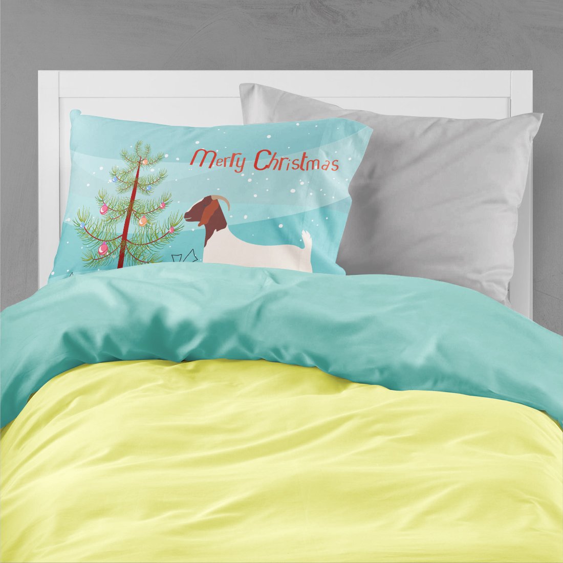 Boer Goat Christmas Standard Pillowcase Lightweight Super Soft Easy Care Decorative Artwork Pillowcase, Standard