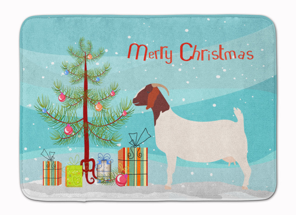 Boer Goat Christmas Memory Foam Kitchen Mat Machine Washable Anti-Fatigue Cushion Comfort Bath or Kitchen Rug