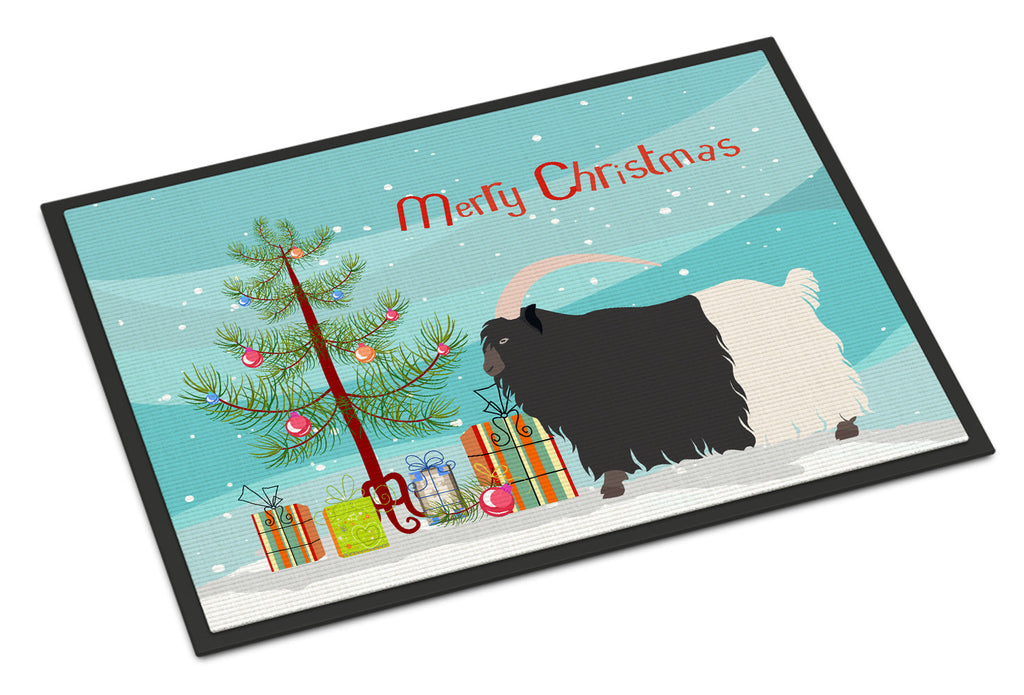 Welsh Black-Necked Goat Christmas Doormat Indoor Outdoor 18H X 27W Front Door Mat Rugs for Entryway, Non Slip Washable