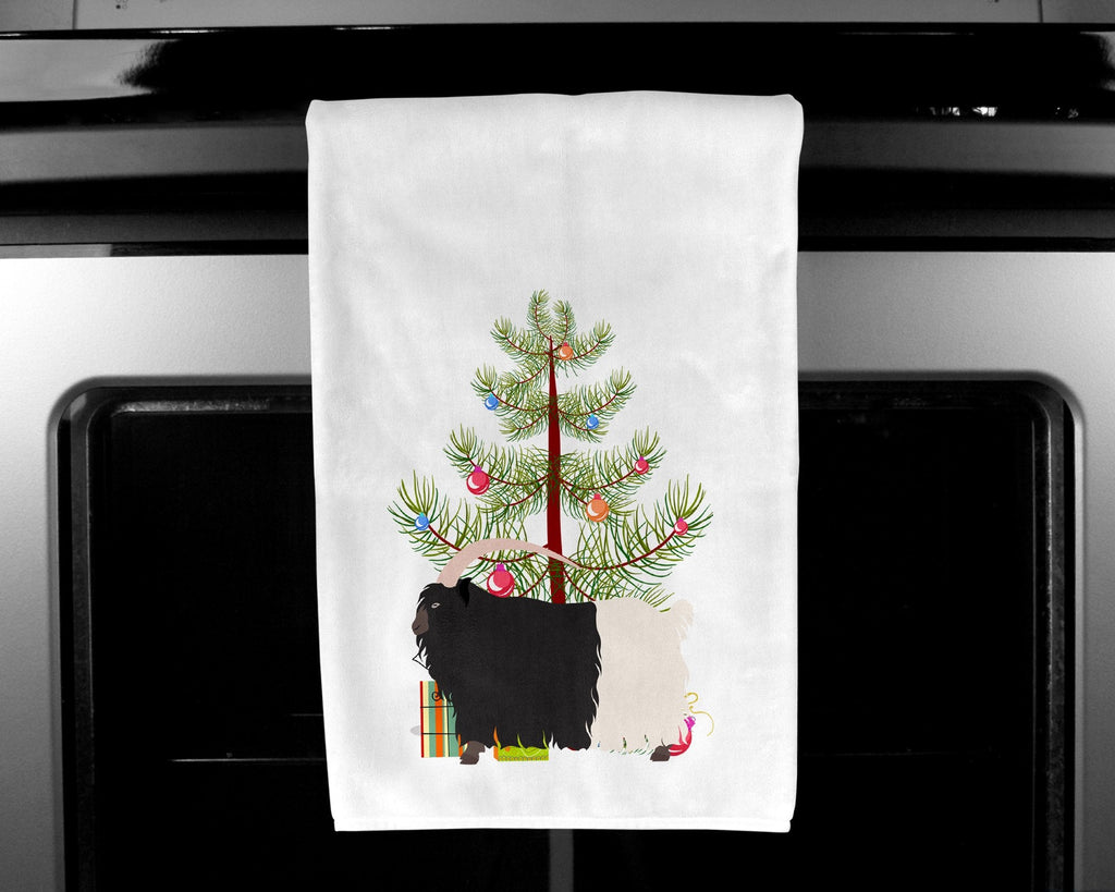 Welsh Black-Necked Goat Christmas Kitchen Towel Set of 2 White Dish Towels Decorative Bathroom Hand towel for Hand, Face, Hair, Yoga, Tea, Dishcloth, 19 X 28", White