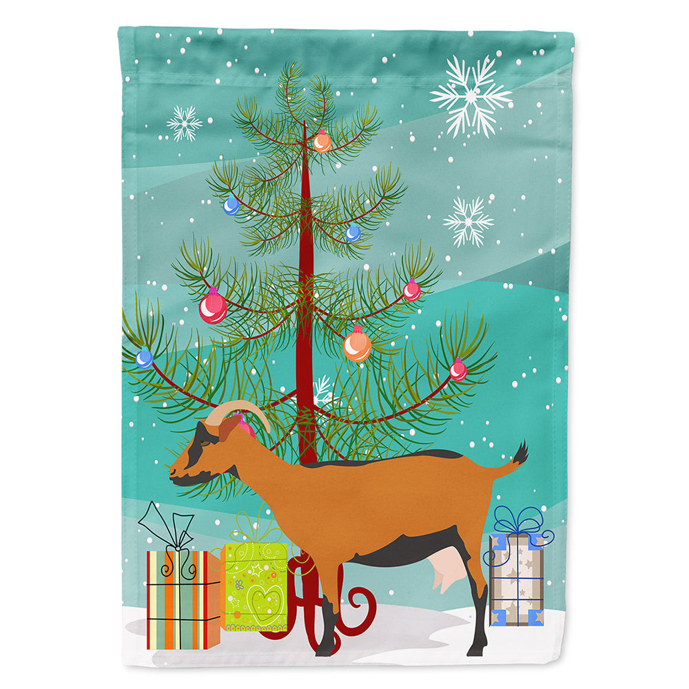 Oberhasli Goat Christmas House Flag 28x40 Porch Sleeve Pole Decorative Outside Yard Banner Artwork Wall Hanging, Polyester