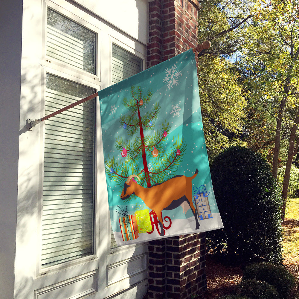 Oberhasli Goat Christmas House Flag 28x40 Porch Sleeve Pole Decorative Outside Yard Banner Artwork Wall Hanging, Polyester