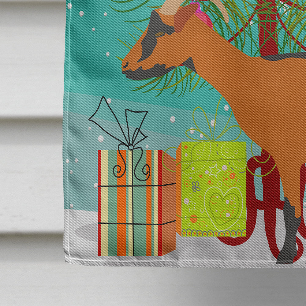 Oberhasli Goat Christmas House Flag 28x40 Porch Sleeve Pole Decorative Outside Yard Banner Artwork Wall Hanging, Polyester