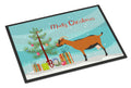 Oberhasli Goat Christmas Doormat Indoor Outdoor 24H X 36W Front Door Mat Rugs for Entryway, Non Slip Washable Low Pile,