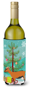 Oberhasli Goat Christmas Wine Bottle Hugger Gift Sleeve for Standard 750 ml Bottles, Insulated Reusable Also Fits Mini Shot & Pint Bottles