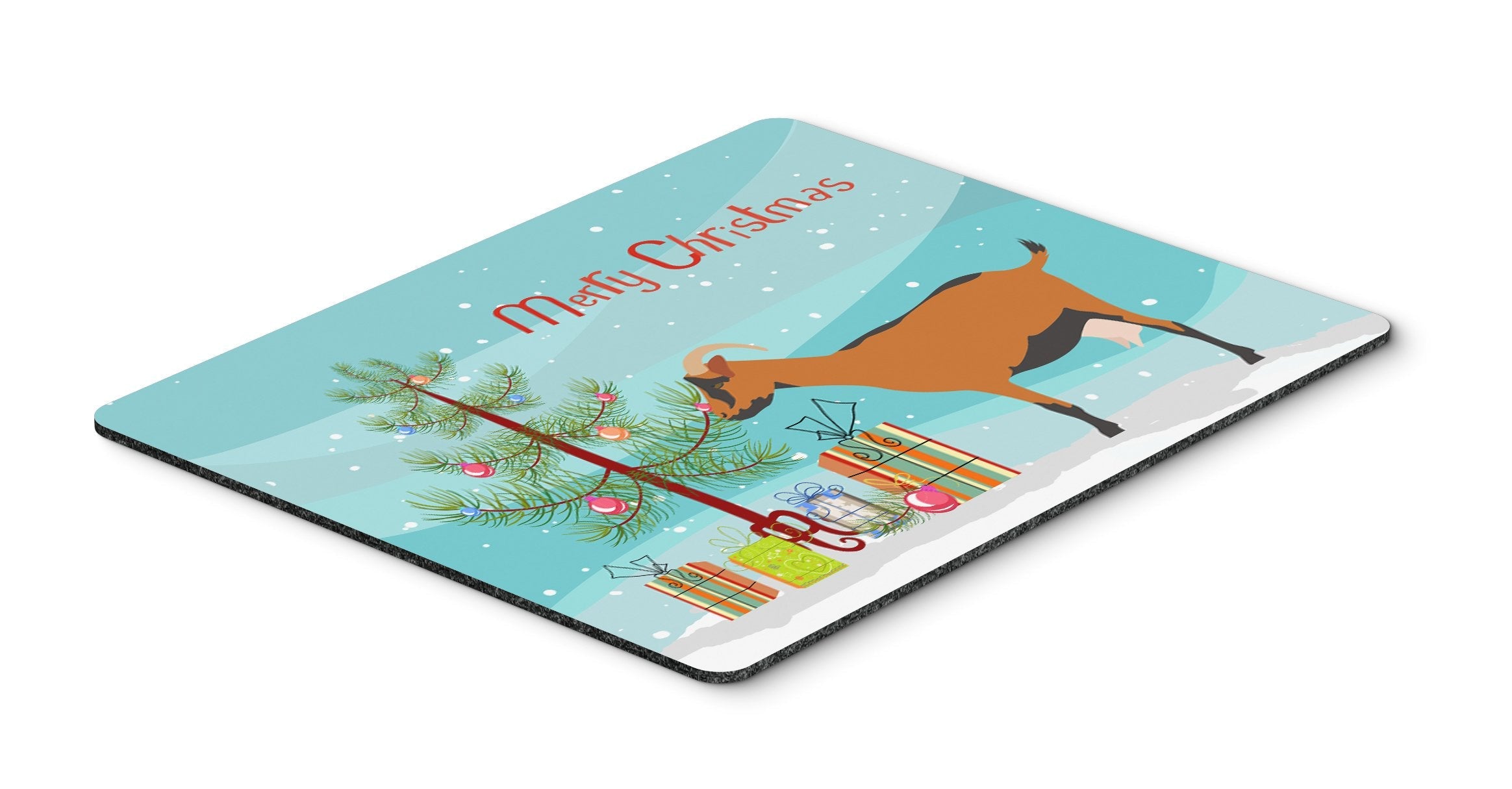 Oberhasli Goat Christmas Mouse Pad, Heat Resistant Trivet Hot Pad , Non Slip Rubber Desk Mat, Kitchen Counter Protector, Home Office Decor Gift