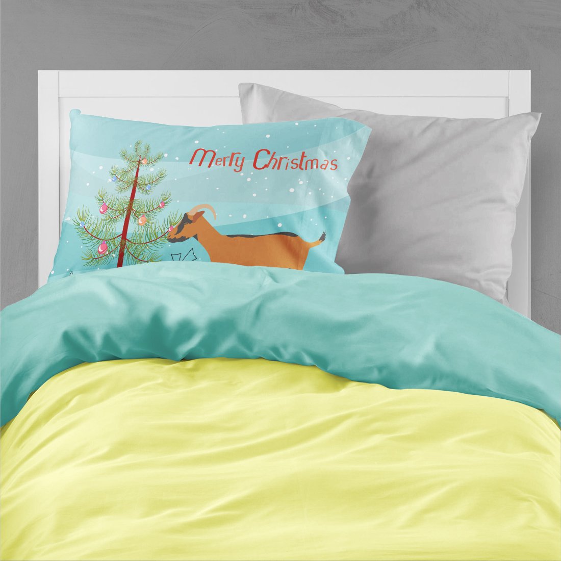 Oberhasli Goat Christmas Standard Pillowcase Lightweight Super Soft Easy Care Decorative Artwork Pillowcase, Standard