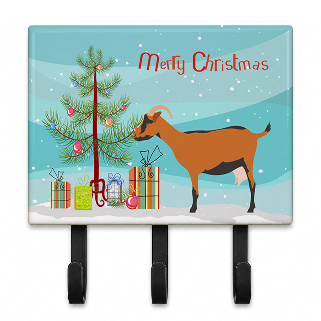Oberhasli Goat Christmas Leash or Key Holder Wall Hooks, Coat Rack Wall Mount, for Hanging Keys, Towels, Aprons, Leashes