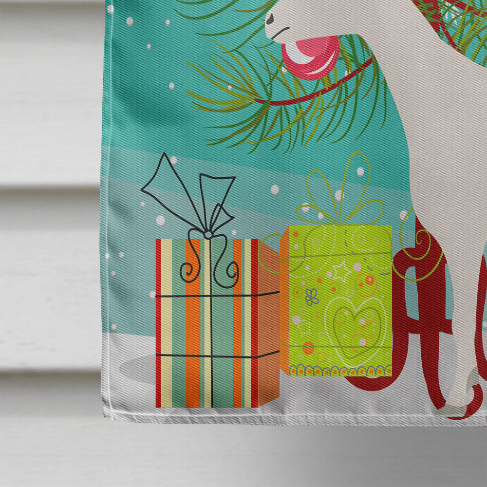 Saanen Goat Christmas House Flag 28x40 Porch Sleeve Pole Decorative Outside Yard Banner Artwork Wall Hanging, Polyester