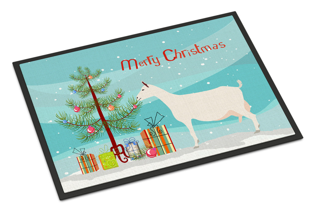 Saanen Goat Christmas Doormat Indoor Outdoor 24H X 36W Front Door Mat Rugs for Entryway, Non Slip Washable Low Pile,