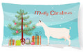 Saanen Goat Christmas Decorative Throw Pillow 12x16 Indoor Outdoor Accent Cushion, Fabric Cover with Insert for Sofa, Bed, Porch & Living Room