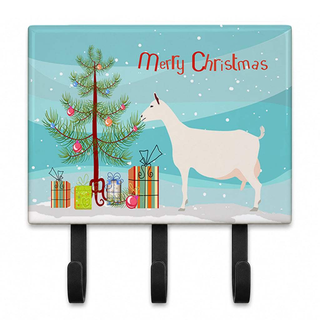 Saanen Goat Christmas Leash or Key Holder Wall Hooks, Coat Rack Wall Mount, for Hanging Keys, Towels, Aprons, Leashes