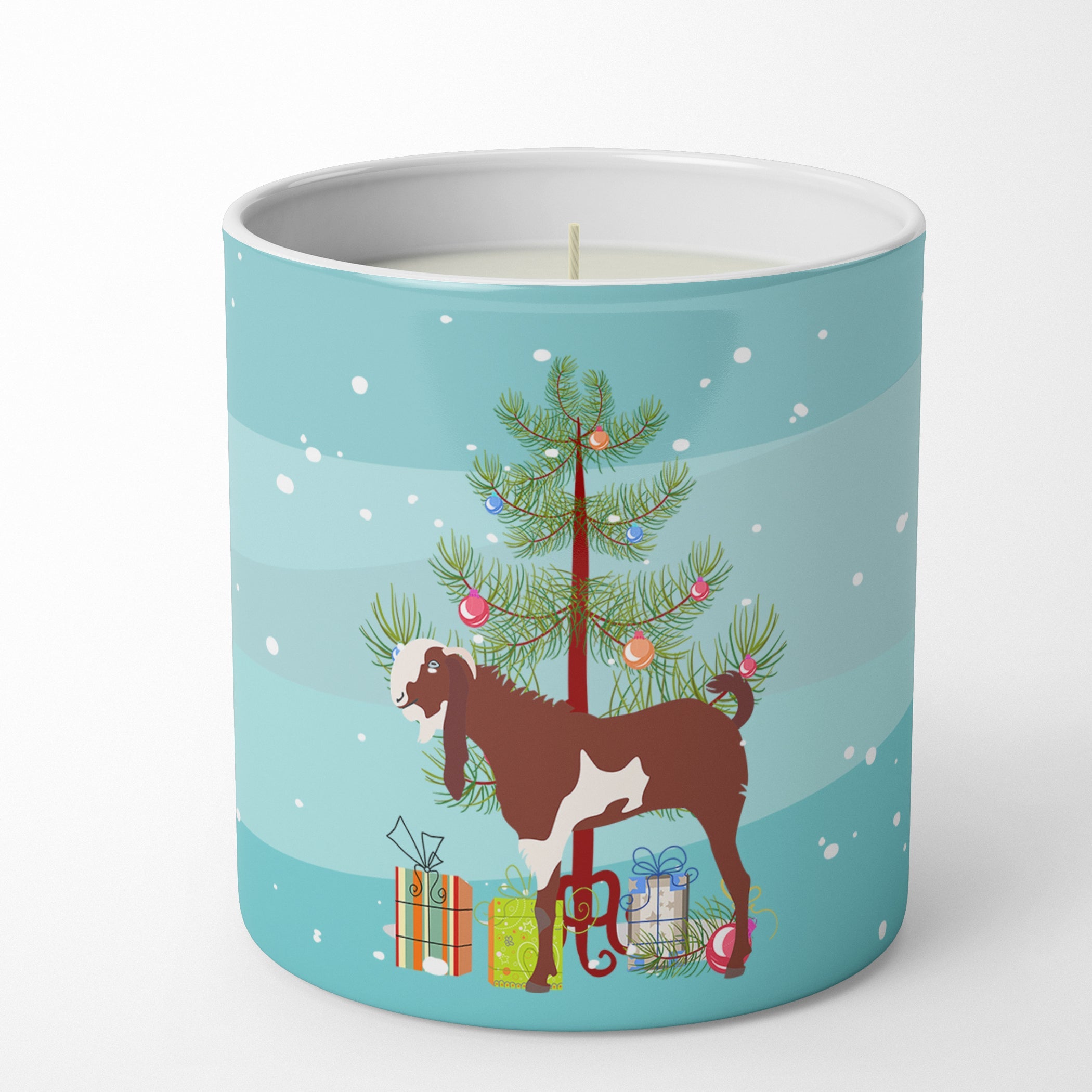 Jamnapari Goat Christmas Decorative Soy Candle Nature Soy Wax Essential Oil Home Decor Ideal for Bedroom Kitchen Bath Office Gift, 10 oz