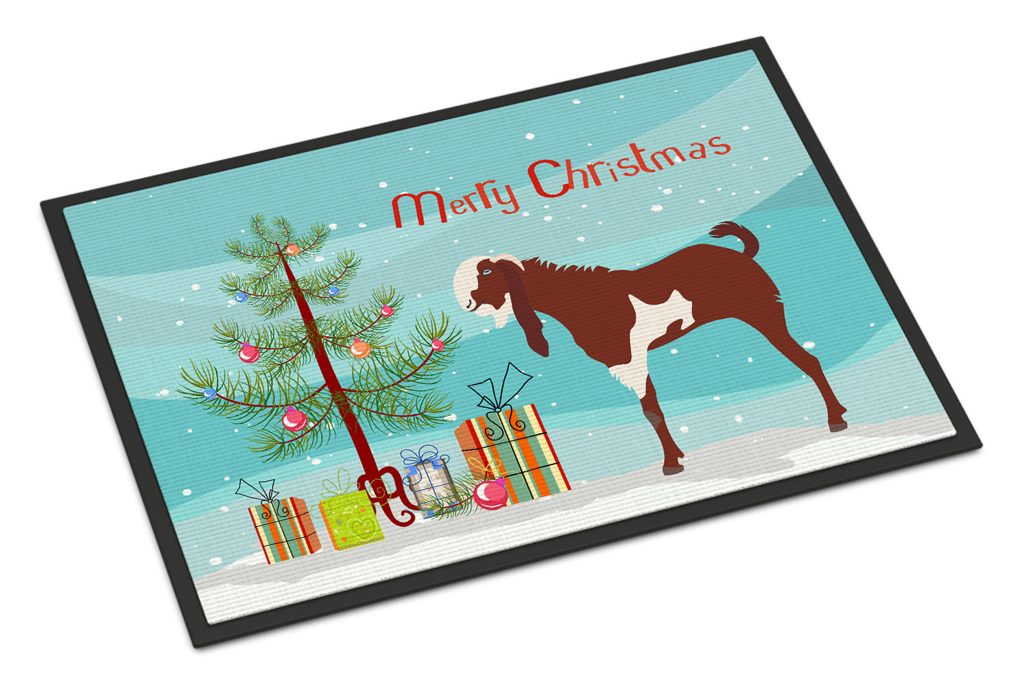 Jamnapari Goat Christmas Doormat Indoor Outdoor 24H X 36W Front Door Mat Rugs for Entryway, Non Slip Washable Low Pile,