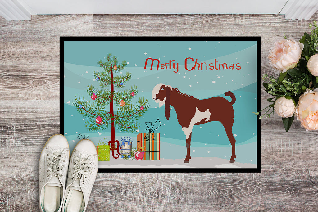 Jamnapari Goat Christmas Doormat Indoor Outdoor 24H X 36W Front Door Mat Rugs for Entryway, Non Slip Washable Low Pile,