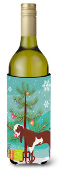 Jamnapari Goat Christmas Wine Bottle Hugger Gift Sleeve for Standard 750 ml Bottles, Insulated Reusable Also Fits Mini Shot & Pint Bottles
