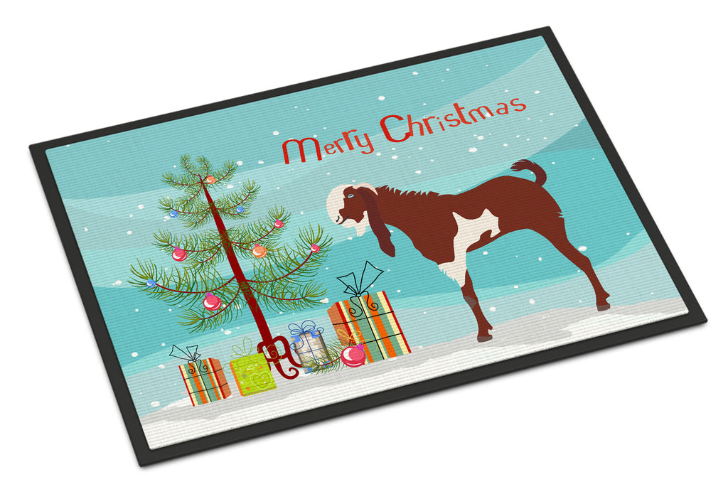 Jamnapari Goat Christmas Doormat Indoor Outdoor 18H X 27W Front Door Mat Rugs for Entryway, Non Slip Washable