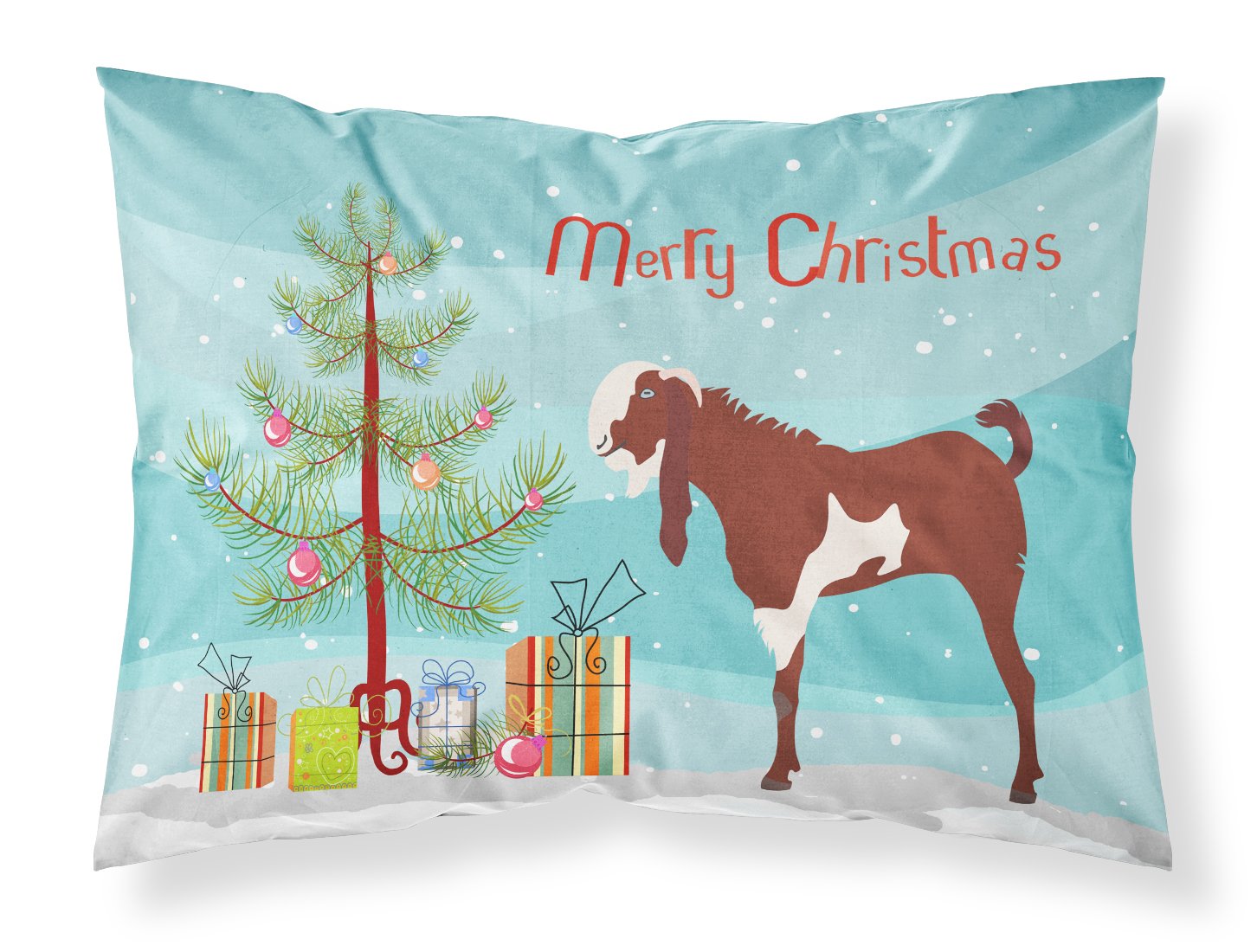 Jamnapari Goat Christmas Standard Pillowcase Lightweight Super Soft Easy Care Decorative Artwork Pillowcase, Standard
