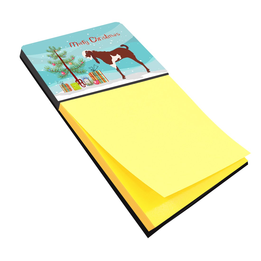Jamnapari Goat Christmas Watercolor Sticky Note Holder Refillable Dispenser Desk Accessory 3x3 Pad Gift
