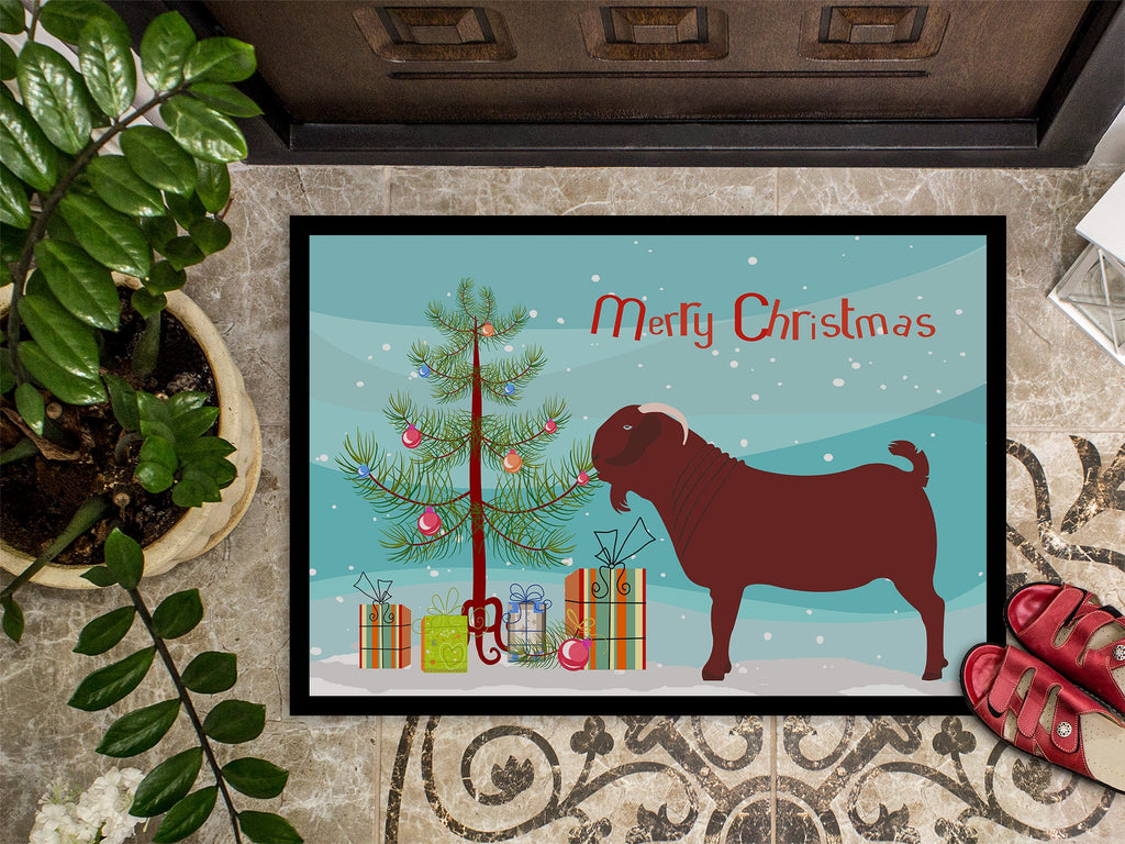 Kalahari Red Goat Christmas Doormat Indoor Outdoor 24H X 36W Front Door Mat Rugs for Entryway, Non Slip Washable Low Pile,
