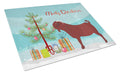 Kalahari Red Goat Christmas Cutting Board Tempered Glass Kitchen Cutting Surface, Heat Resistant Chopping, Non-Slip Feet, Food Prep & Serving