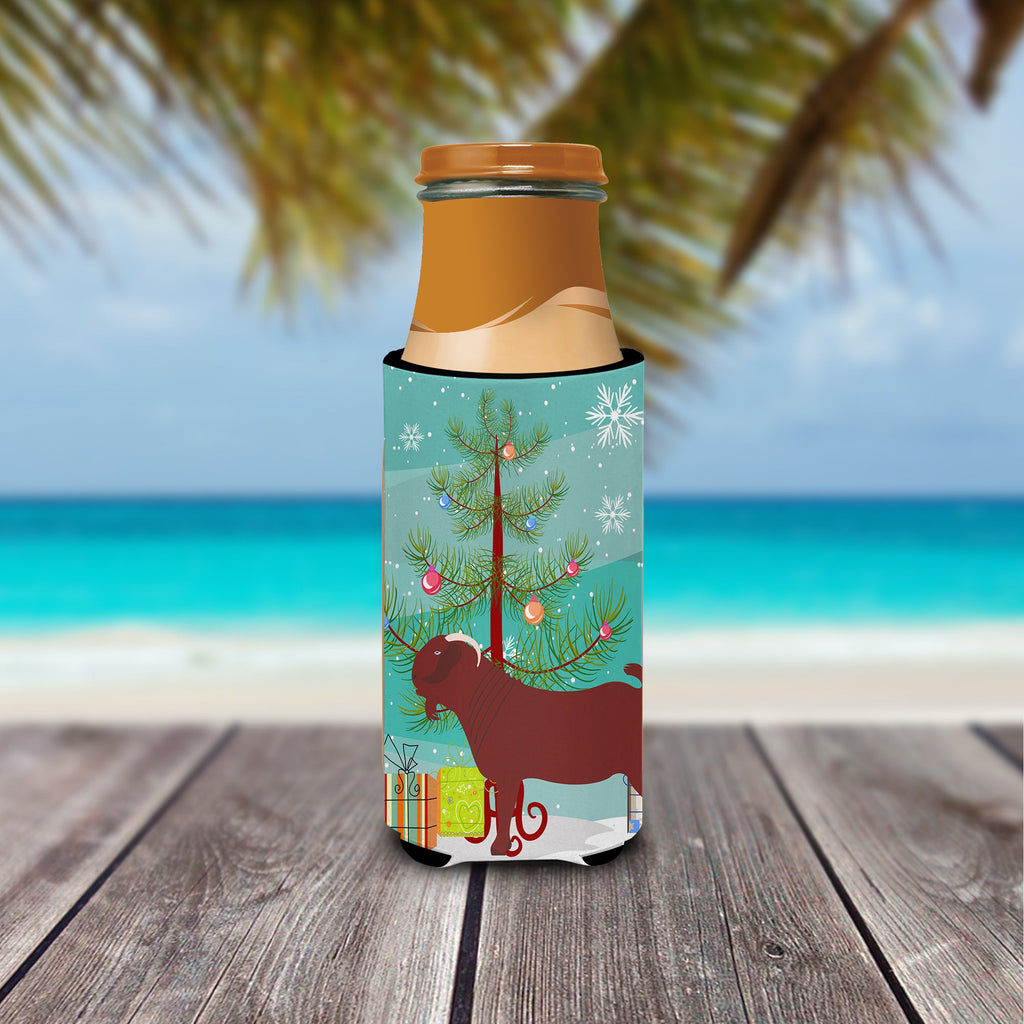 Kalahari Red Goat Christmas Slim Can Hugger , Insulated Foam Hugger for 12 oz Slim Cans, Beer Bottles & Water Bottles, Printed in USA