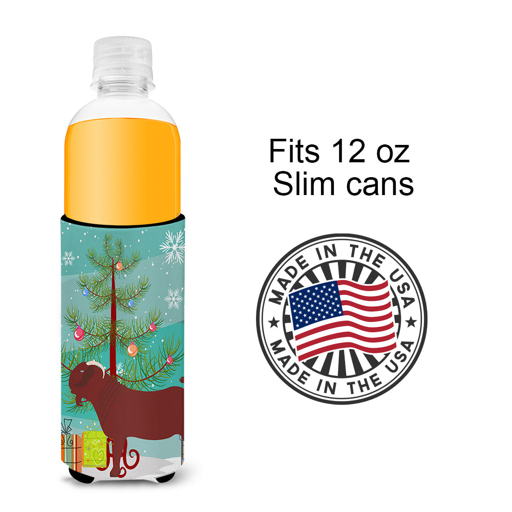 Kalahari Red Goat Christmas Slim Can Hugger , Insulated Foam Hugger for 12 oz Slim Cans, Beer Bottles & Water Bottles, Printed in USA