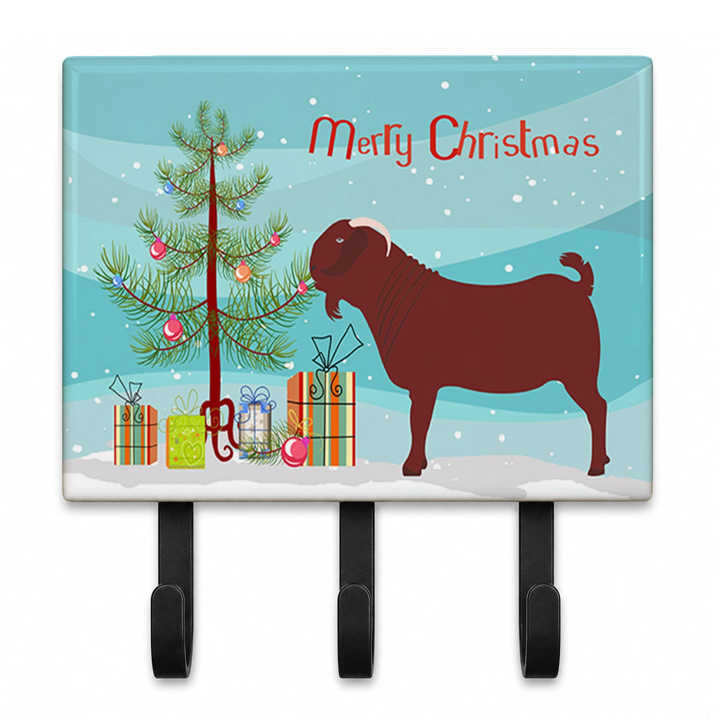 Kalahari Red Goat Christmas Leash or Key Holder Wall Hooks, Coat Rack Wall Mount, for Hanging Keys, Towels, Aprons, Leashes
