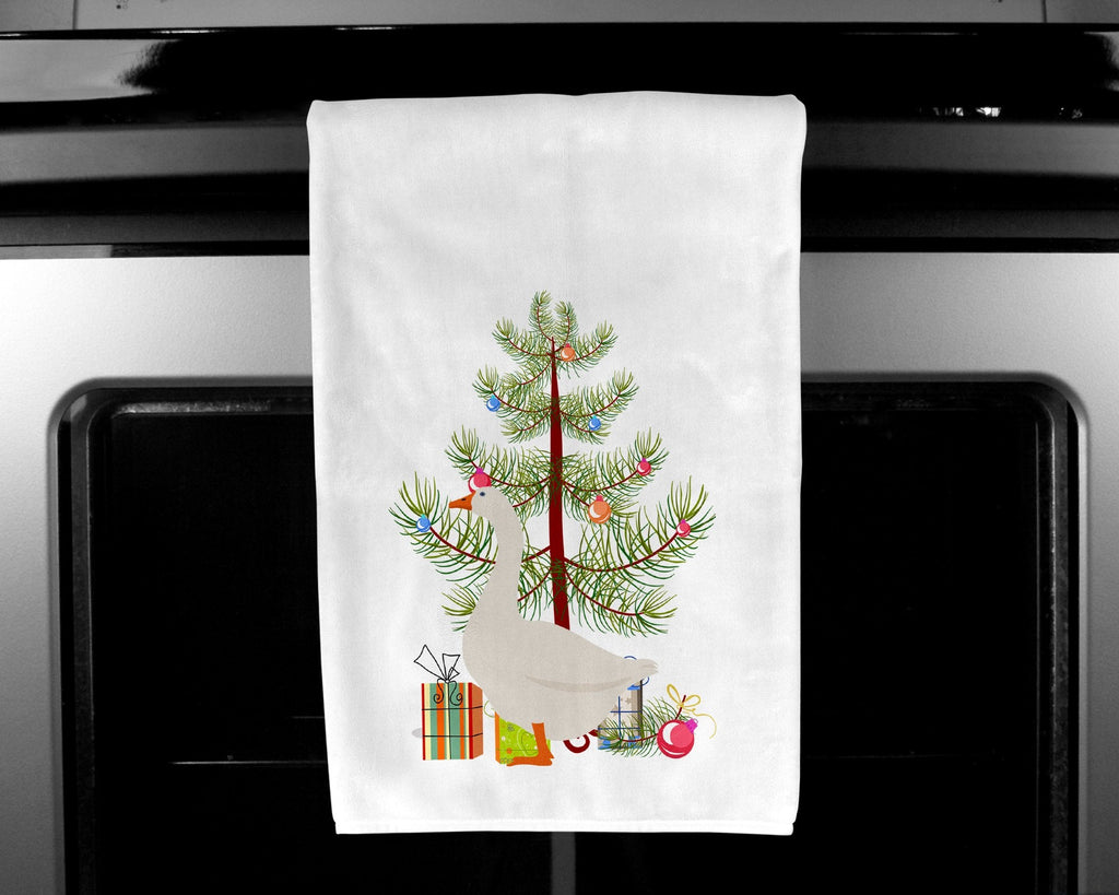 Embden Goose Christmas Kitchen Towel Set of 2 White Dish Towels Decorative Bathroom Hand towel for Hand, Face, Hair, Yoga, Tea, Dishcloth, 19 X 28", White