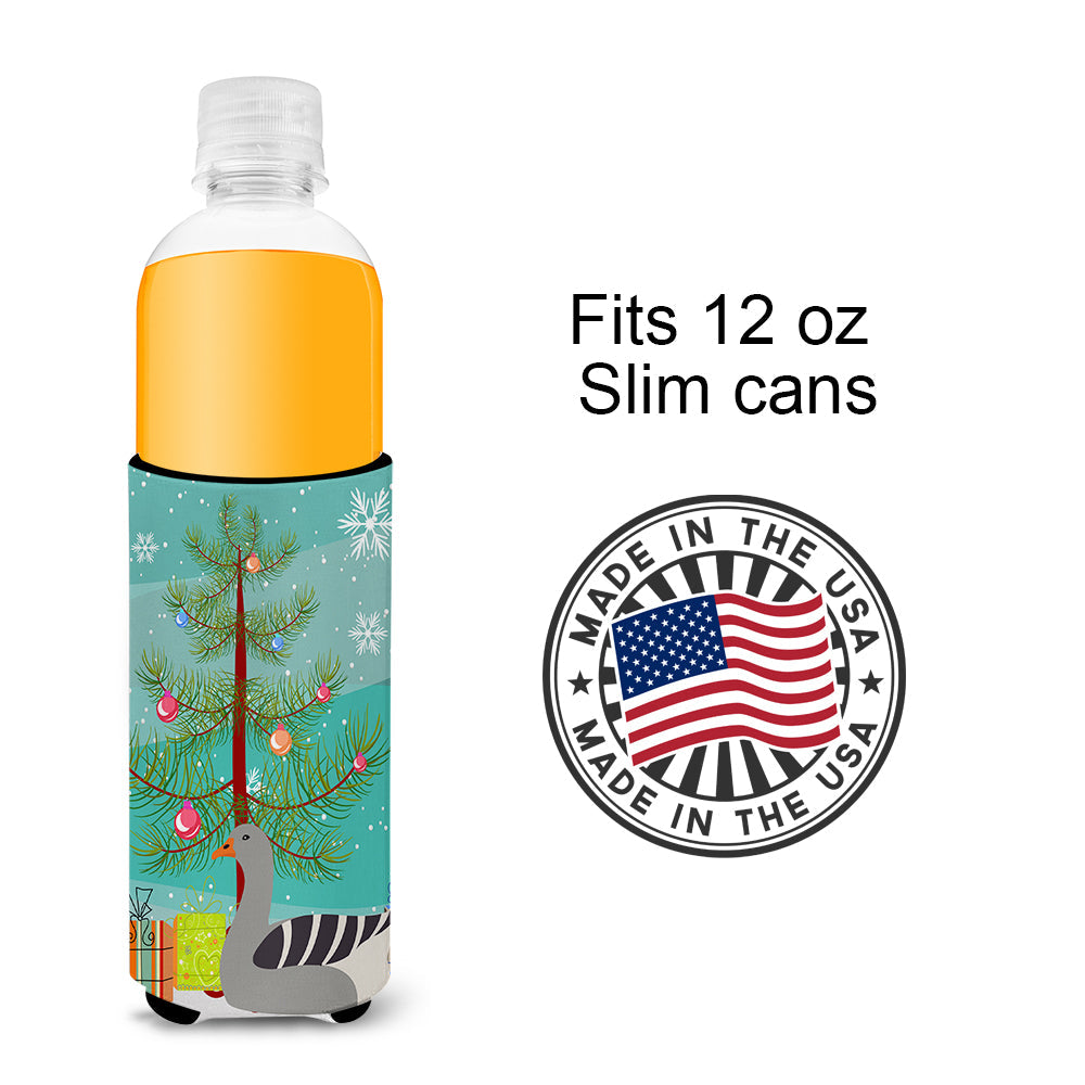 Pilgrim Goose Christmas Slim Can Hugger , Insulated Foam Hugger for 12 oz Slim Cans, Beer Bottles & Water Bottles, Printed in USA