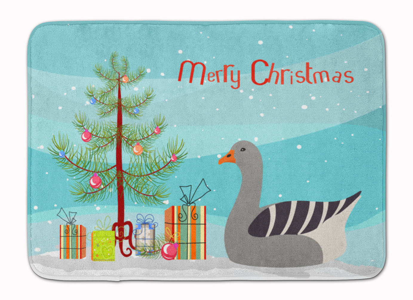 Pilgrim Goose Christmas Memory Foam Kitchen Mat Machine Washable Anti-Fatigue Cushion Comfort Bath or Kitchen Rug