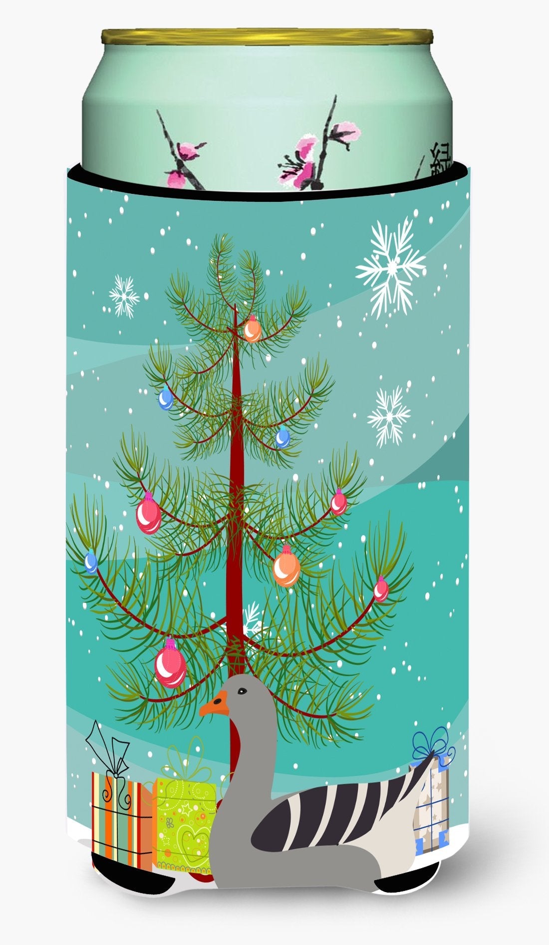 Pilgrim Goose Christmas Tall Boy Hugger Can Cooler Sleeve Machine Washable Drink Collapsible Insulator Beverage Insulated Holder