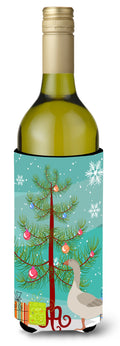 Steinbacher Goose Christmas Wine Bottle Hugger Gift Sleeve for Standard 750 ml Bottles, Insulated Reusable Also Fits Mini Shot & Pint Bottles